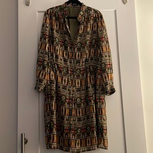 Patterned long sleeve dress